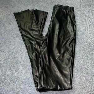 PLT Leather pants with slit